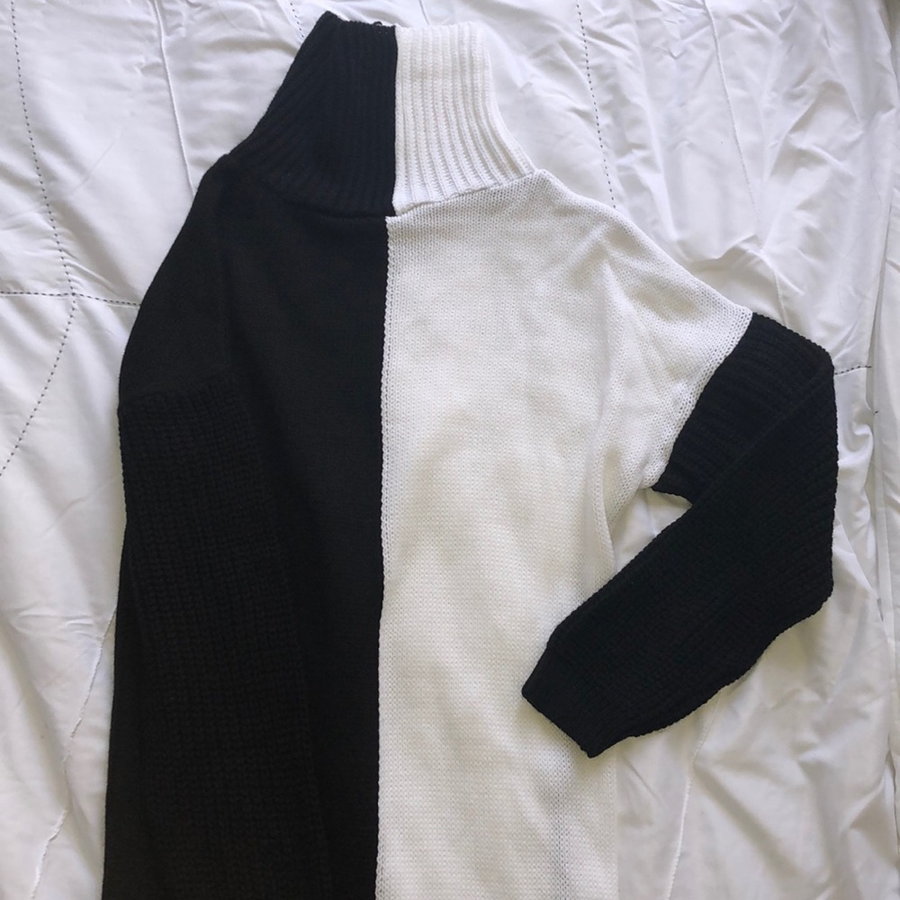 PRETTYLITTLETHING Monochrome Turtleneck Dress